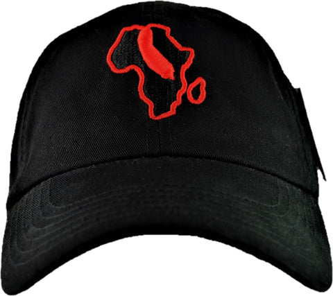 Dad Hat - Black & Red Embroidered Design