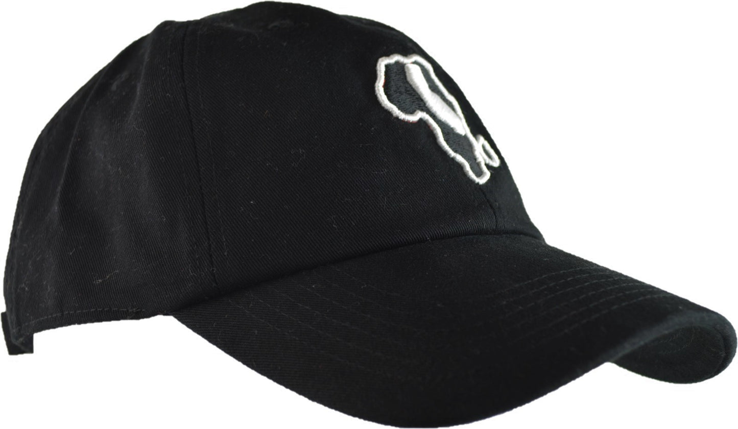 Dad Hat - Black & White Embroidered Design
