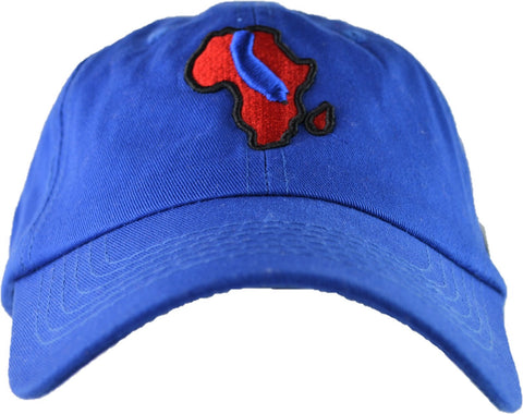 Dad Hat - Blue & Red/Black Embroidered Design