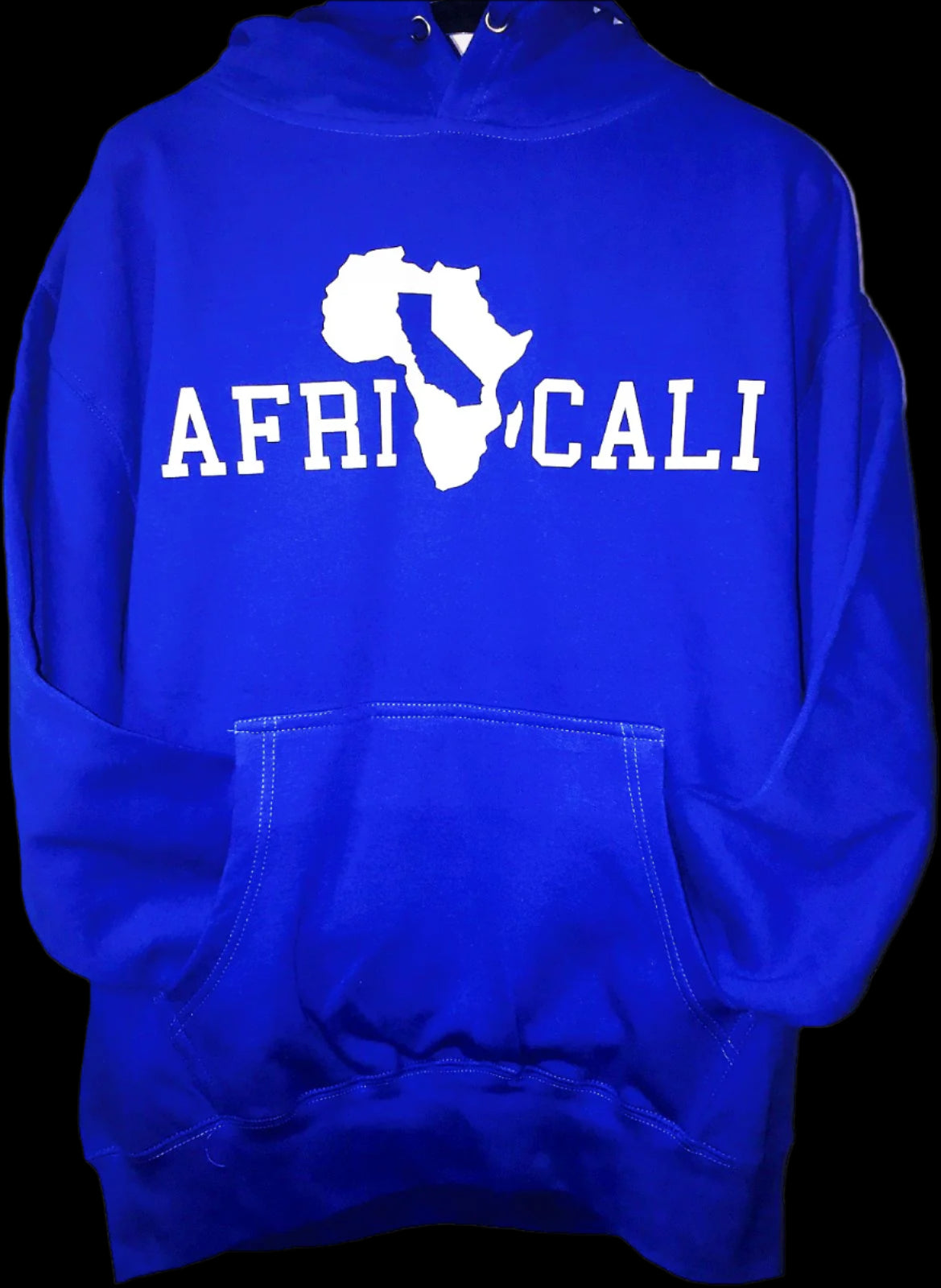 AFRICALI UNITY HOODIE - ROYAL BLUE & WHITE DESIGN