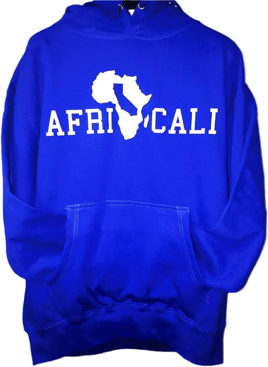 AFRICALI UNITY HOODIE - ROYAL BLUE & WHITE DESIGN