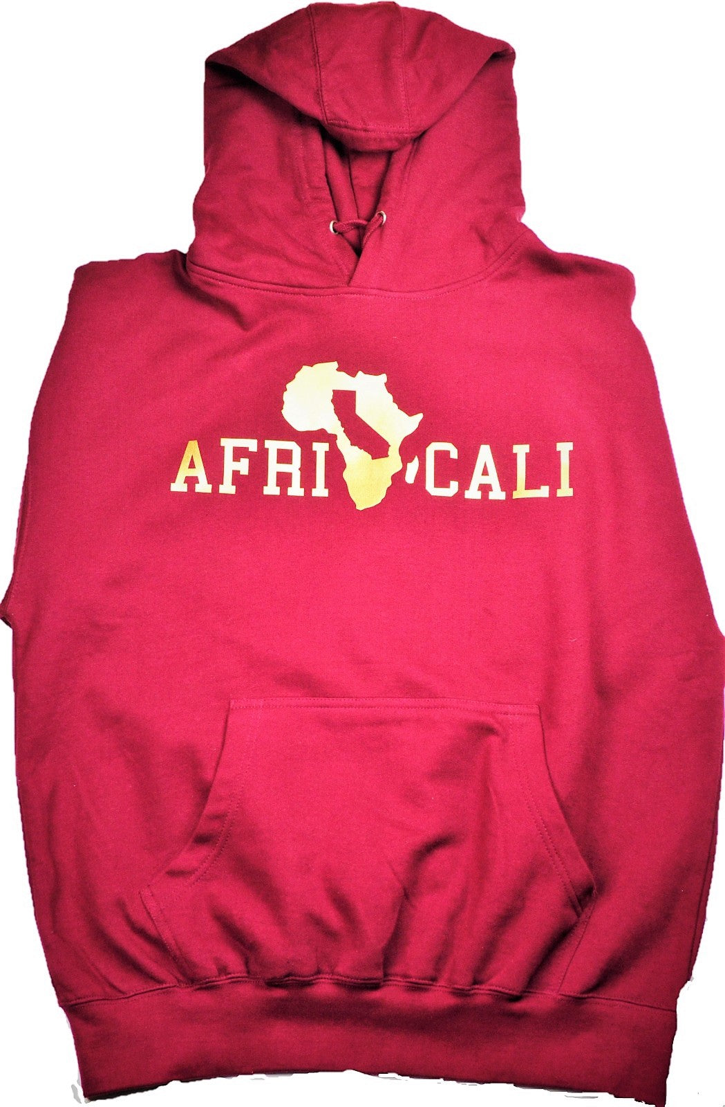 AFRICALI HOODIE MAROON BURGUNDY & GOLD FOIL DESIGN