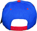 Snapback - Blue/Red & White Embroidered Design