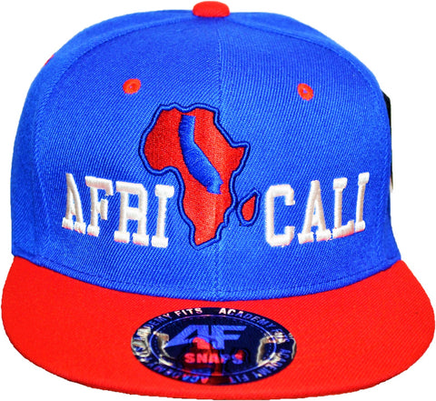 Snapback - Blue/Red & White Embroidered Design