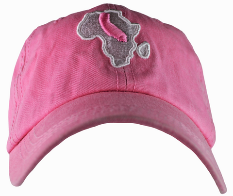 Dad Hat - Pink Distressed & White/Pink Embroidered Design