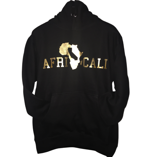 AFRICALI UNITY HOODIE - BLACK & GOLD FOIL DESIGN