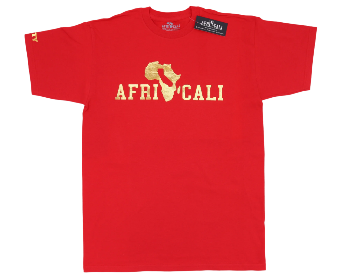 AFRICALI UNITY T-SHIRT - RED & GOLD FOIL DESIGN