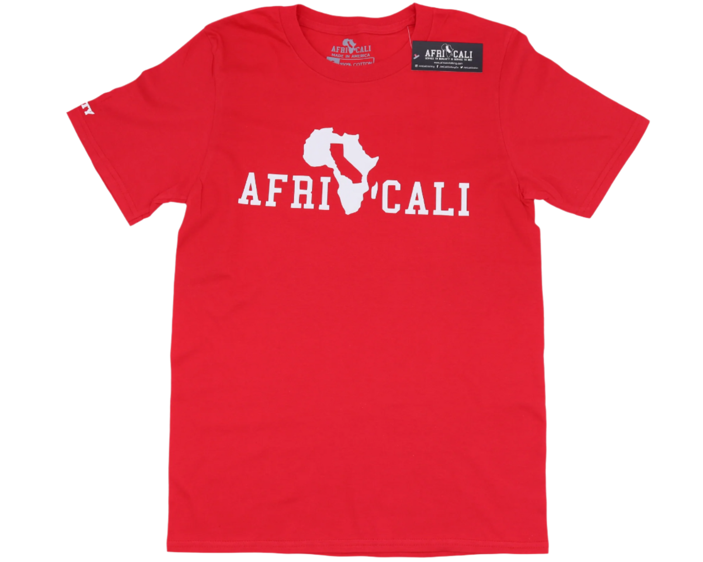 AFRICALI UNITY T-SHIRT- RED & WHITE DESIGN