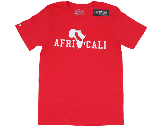 AFRICALI UNITY T-SHIRT- RED & WHITE DESIGN