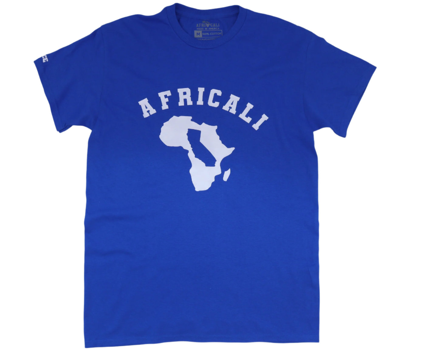 AFRICALI PEACE T-SHIRT - BLUE & WHITE DESIGN