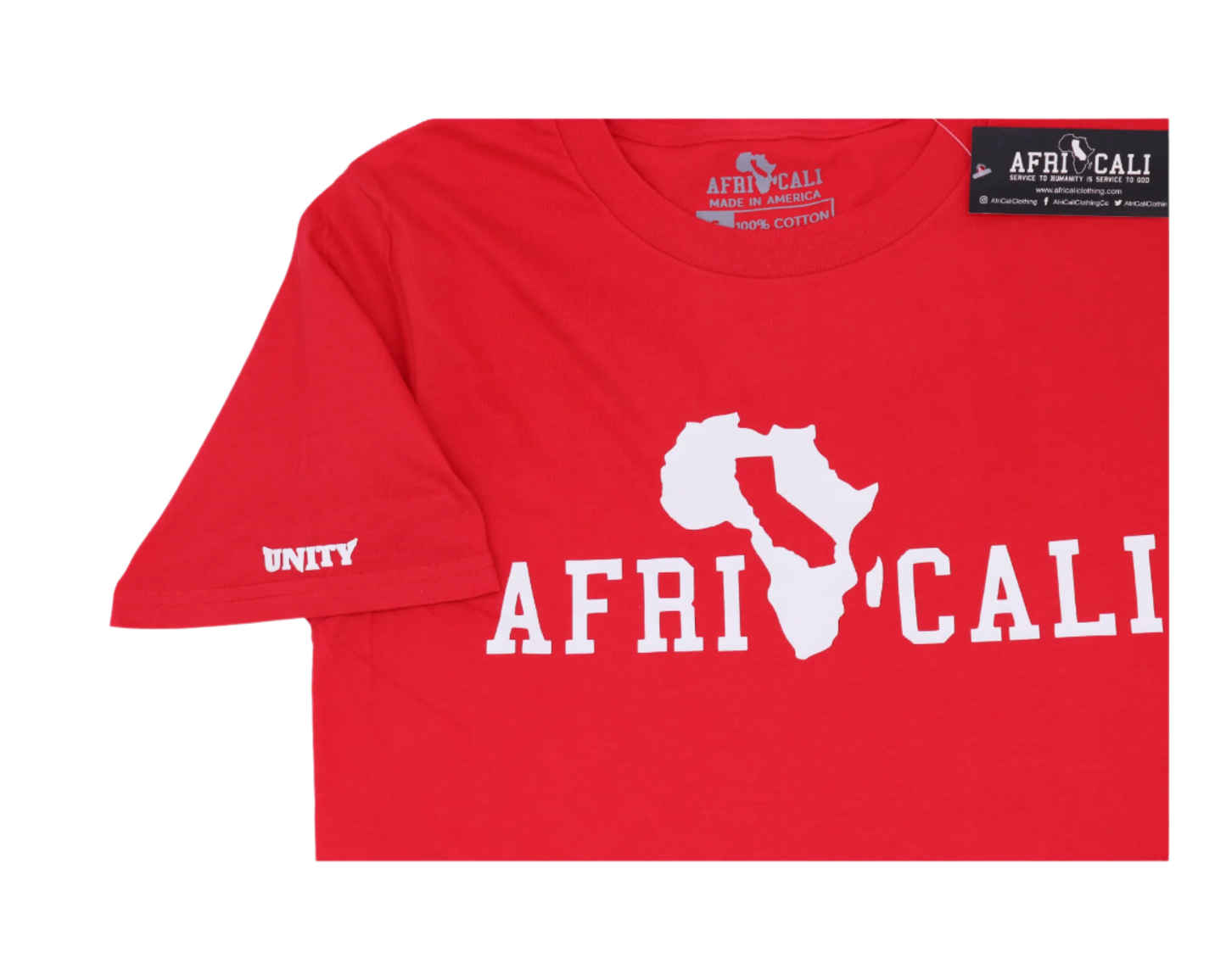 AFRICALI UNITY T-SHIRT- RED & WHITE DESIGN