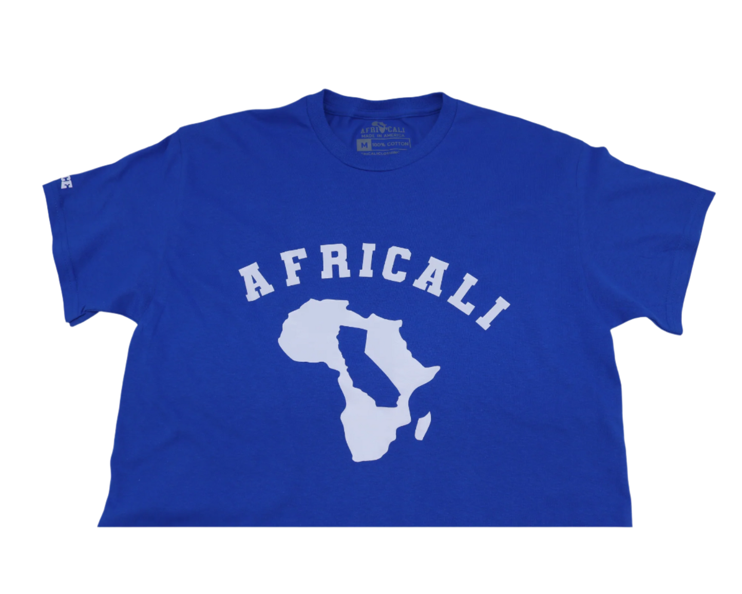 AFRICALI PEACE T-SHIRT - BLUE & WHITE DESIGN