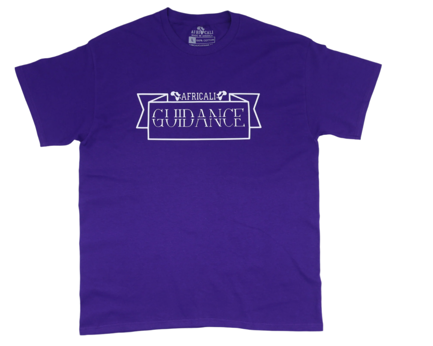 AFRICALI GUIDANCE T-SHIRT- PURPLE & WHITE DESIGN