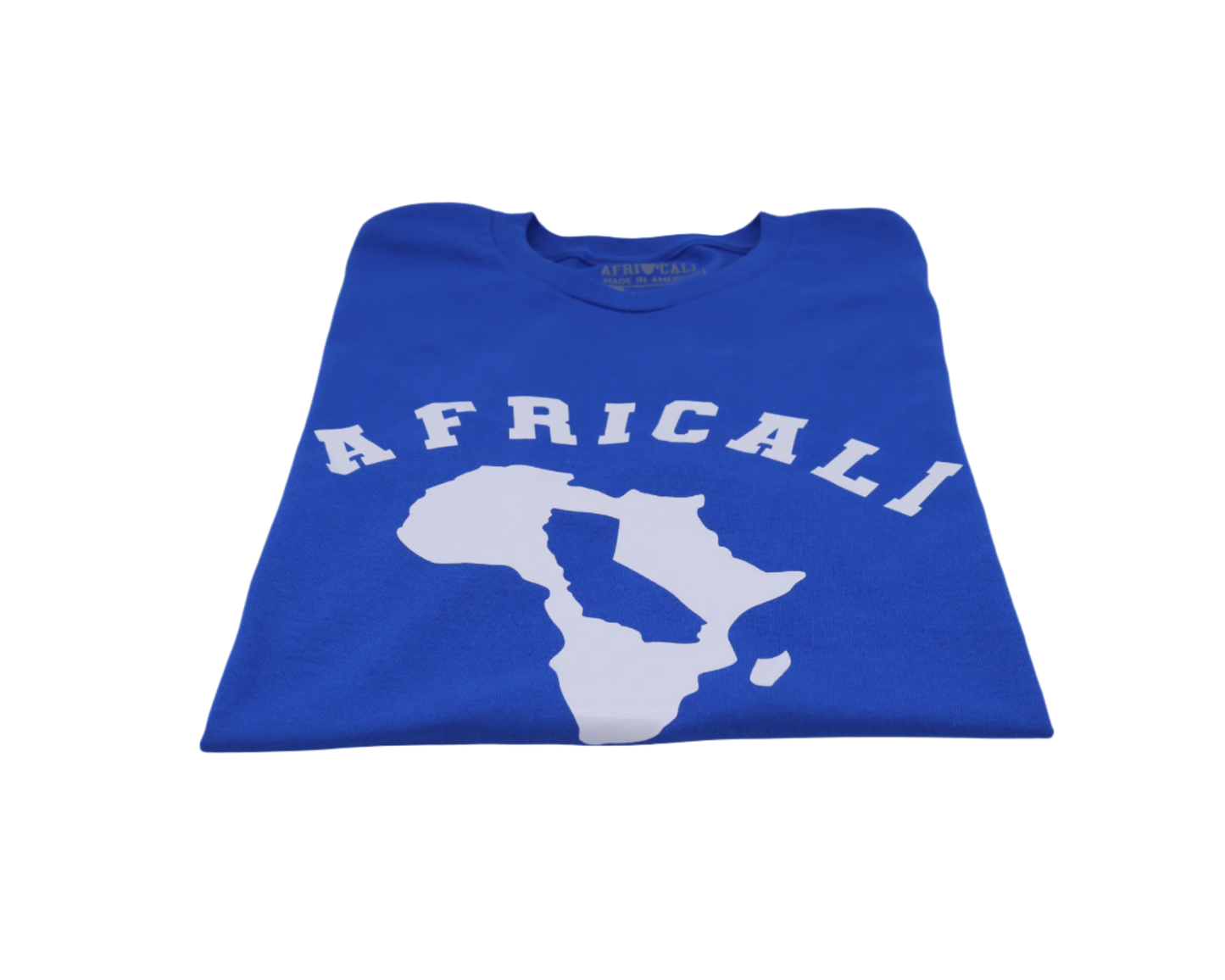 AFRICALI PEACE T-SHIRT - BLUE & WHITE DESIGN