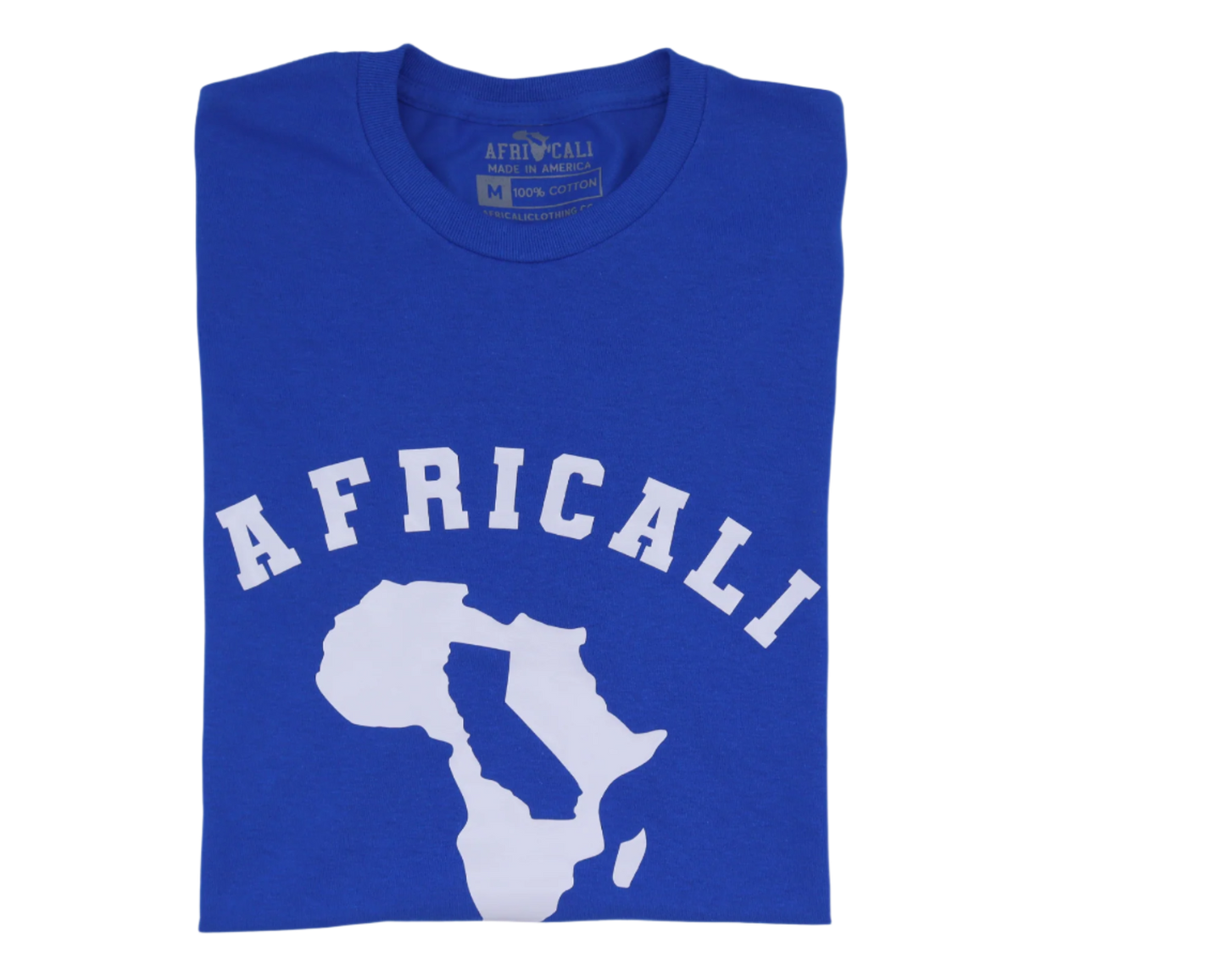 AFRICALI PEACE T-SHIRT - BLUE & WHITE DESIGN
