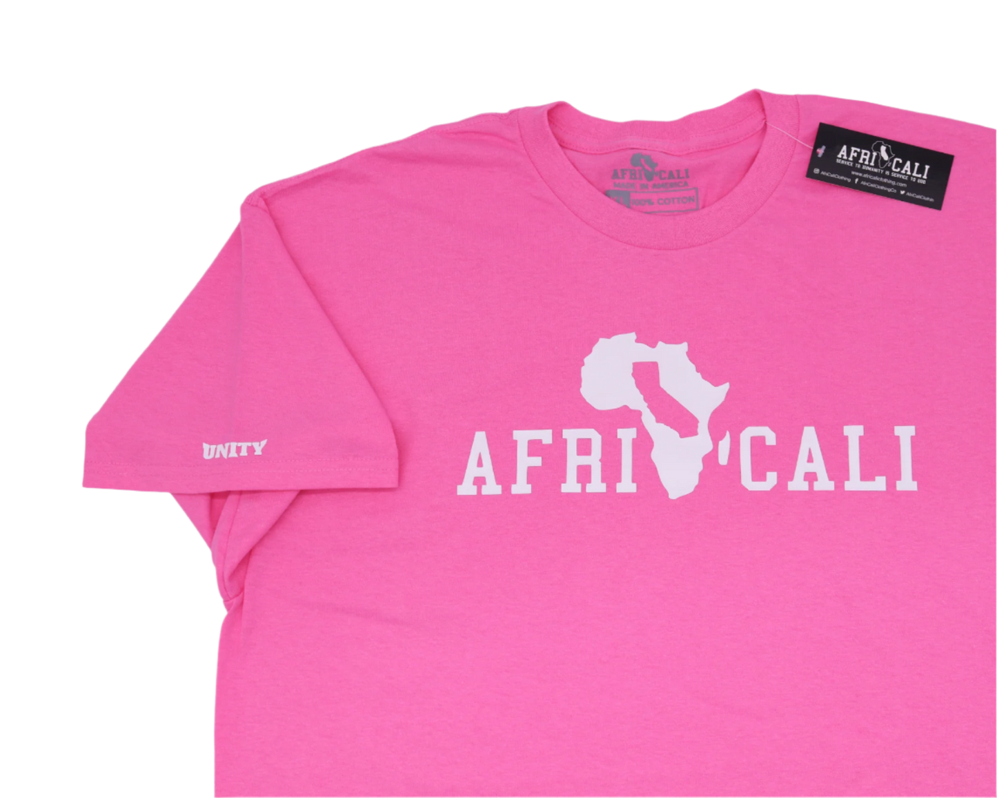 AFRICALI UNITY T-SHIRT- PINK & WHITE DESIGN