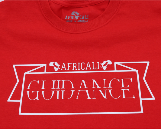 AFRICALI GUIDANCE T-SHIRT- RED & WHITE DESIGN