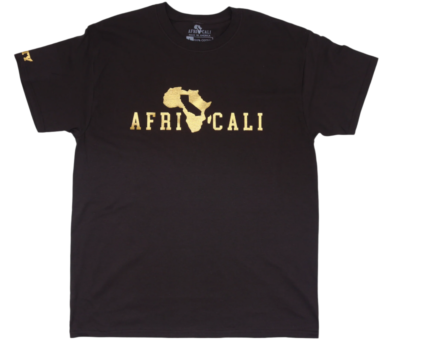 AFRICALI UNITY T-SHIRT - DARK CHOCOLATE & GOLD FOIL DESIGN