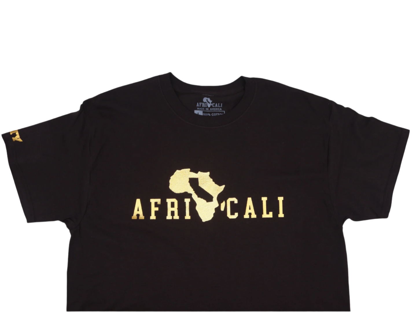AFRICALI UNITY T-SHIRT - DARK CHOCOLATE & GOLD FOIL DESIGN