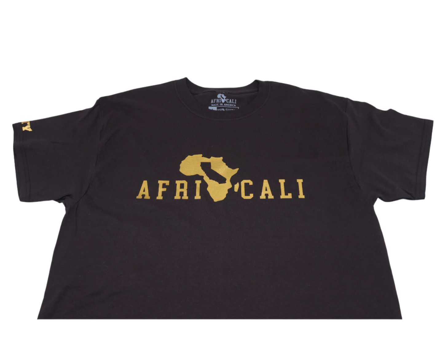 AFRICALI UNITY T-SHIRT - DARK CHOCOLATE & GOLD FOIL DESIGN