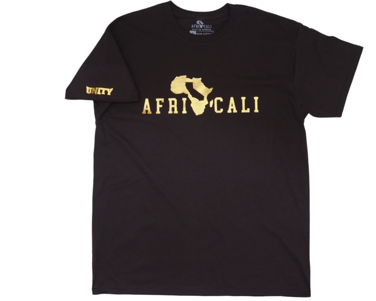 AFRICALI UNITY T-SHIRT - DARK CHOCOLATE & GOLD FOIL DESIGN