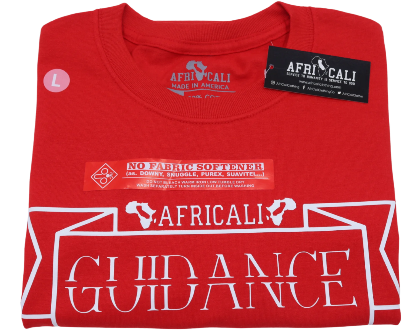 AFRICALI GUIDANCE T-SHIRT- RED & WHITE DESIGN