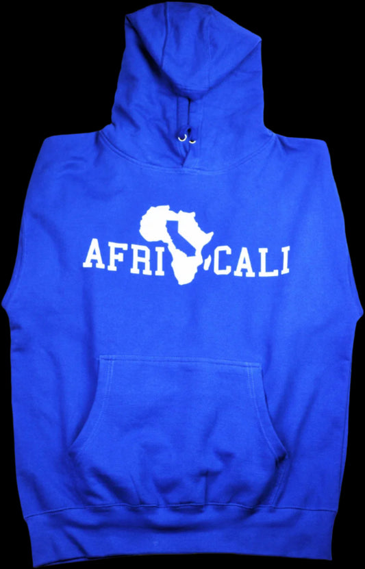 AFRICALI UNITY HOODIE - ROYAL BLUE & WHITE DESIGN