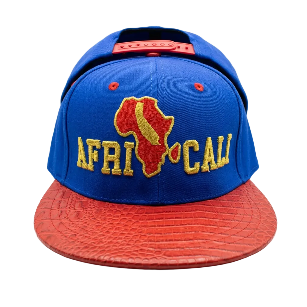 Africali Unity Snapback - Blue/Red & Gold Embroidered Design