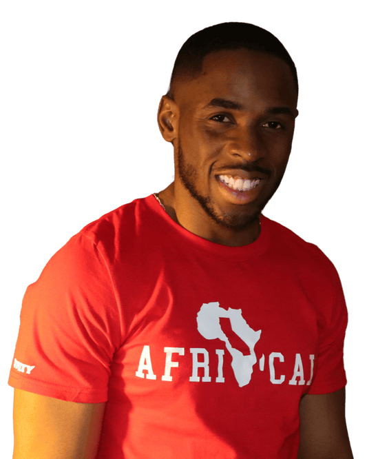 AFRICALI UNITY T-SHIRT- RED & WHITE DESIGN