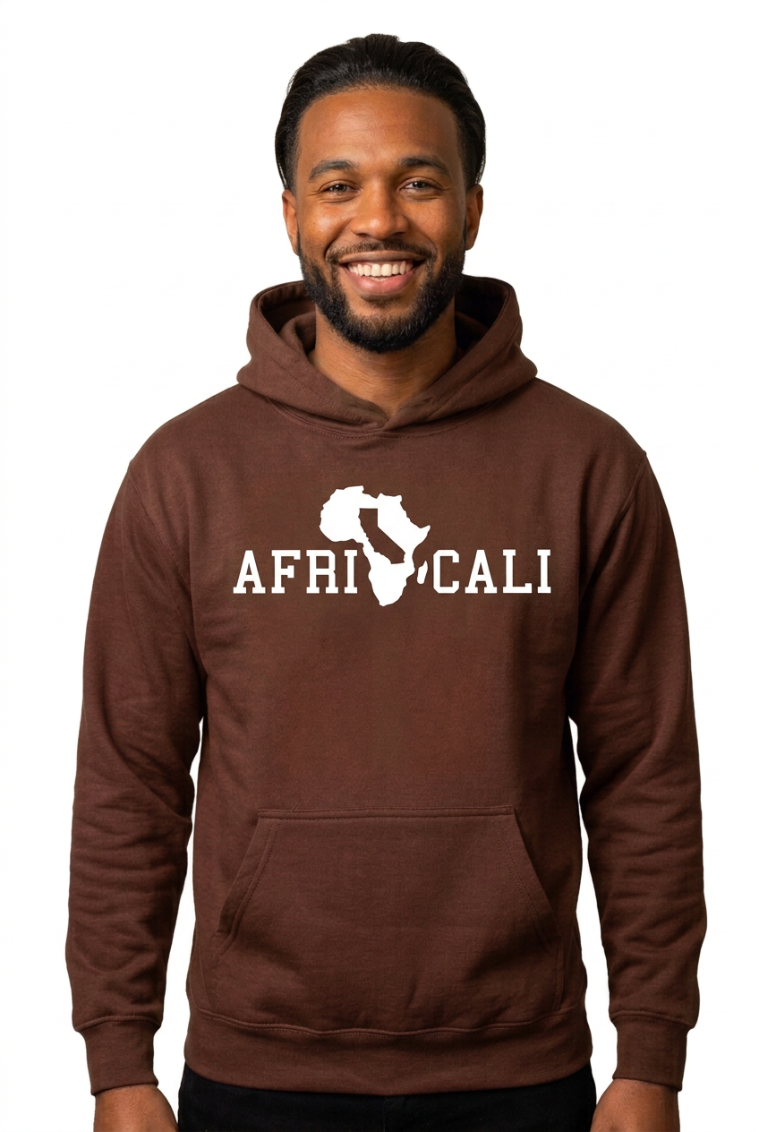 African American man, brown Unity hoodie