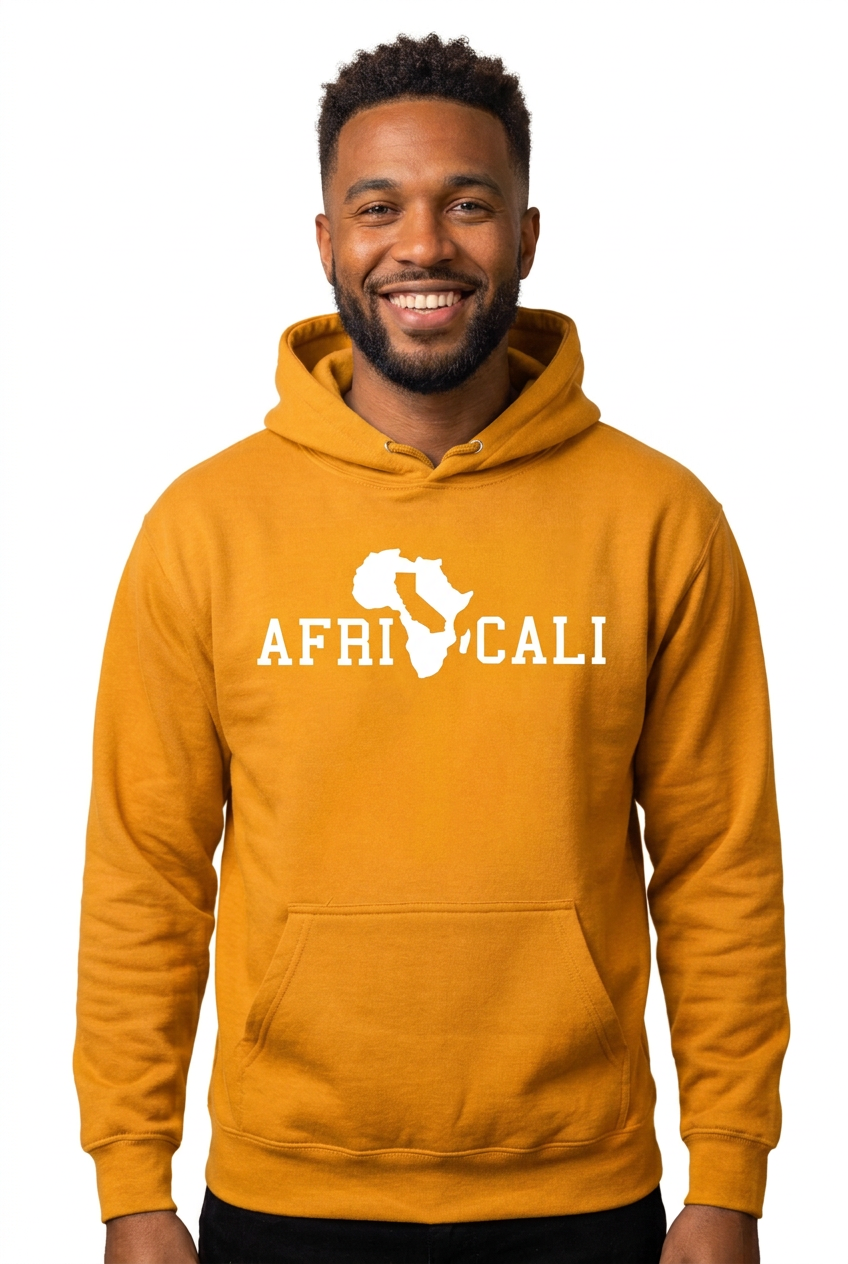 African American man, gold Unity hoodie