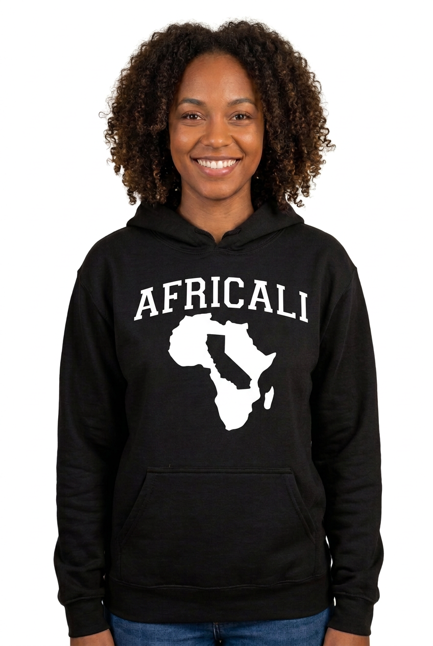 African American woman, black Peace hoodie