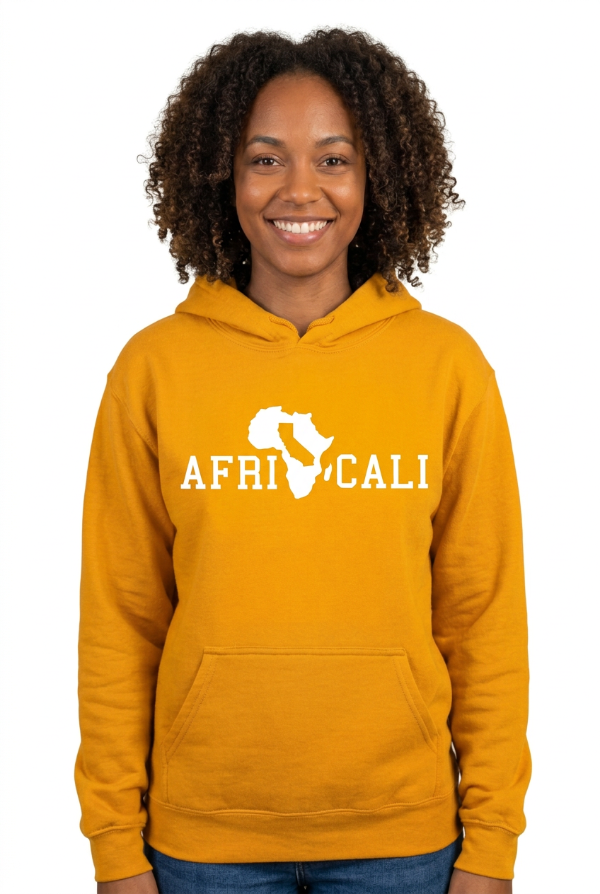 African American woman, gold Unity hoodie