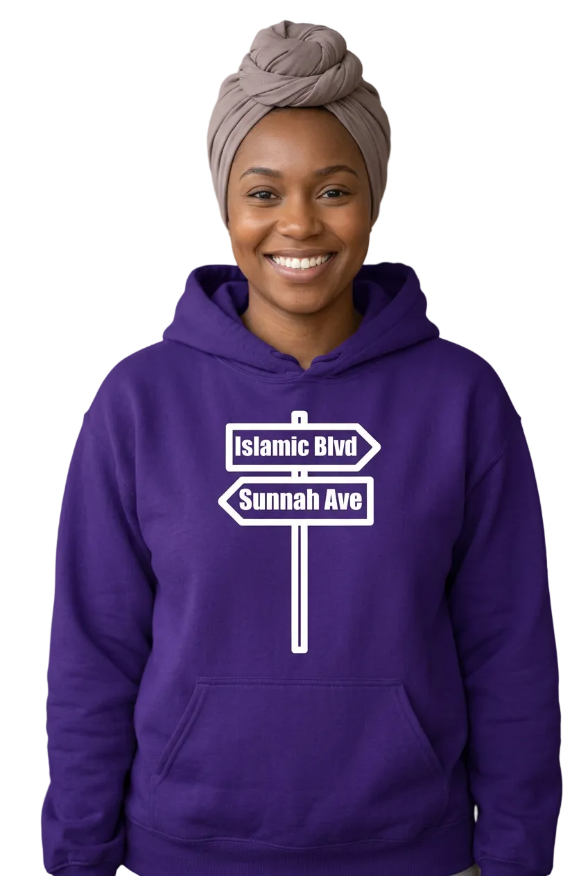 African American woman, purple hoodie and taupe headwrap