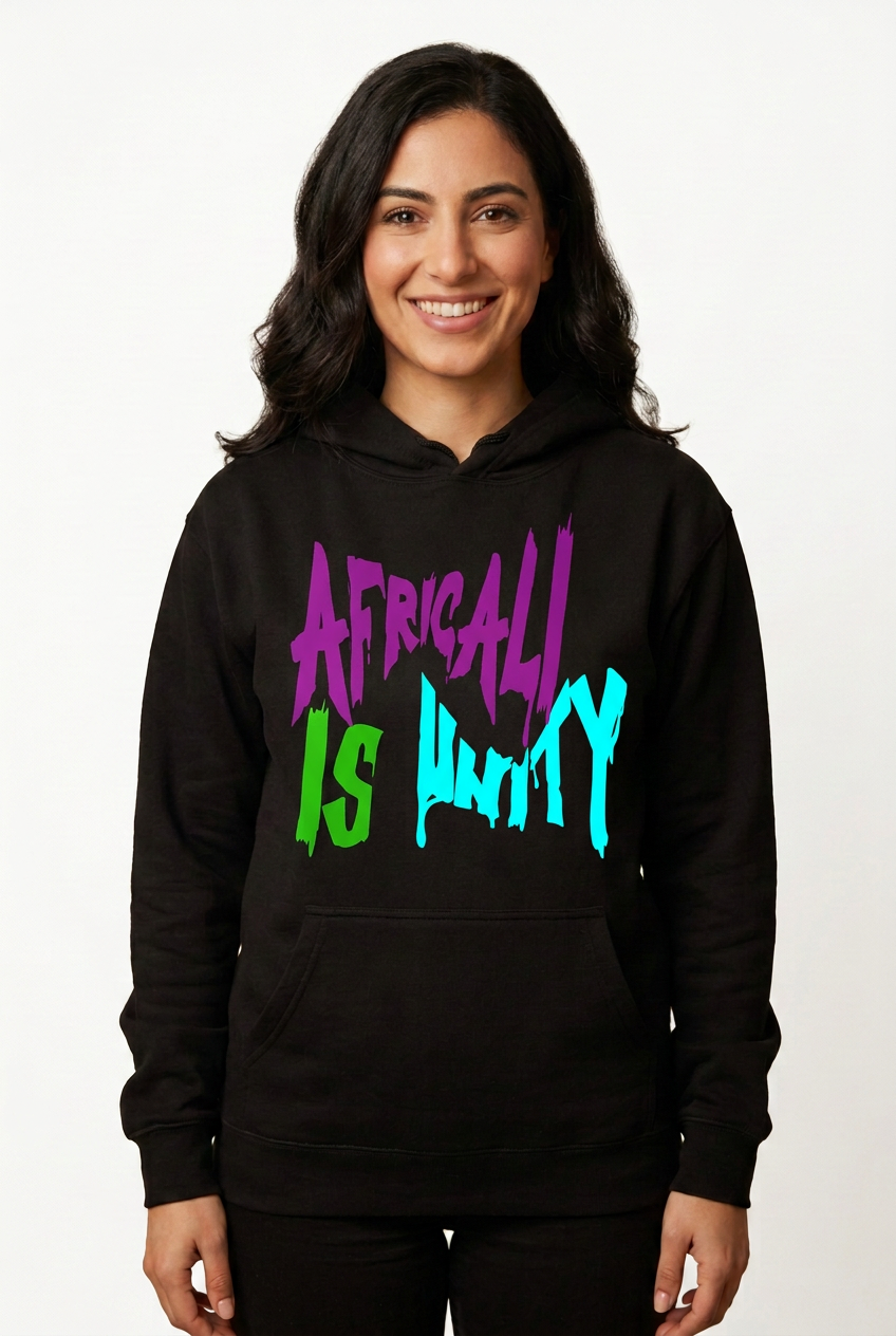 Arab American woman, black Africali Is Unity hoodie
