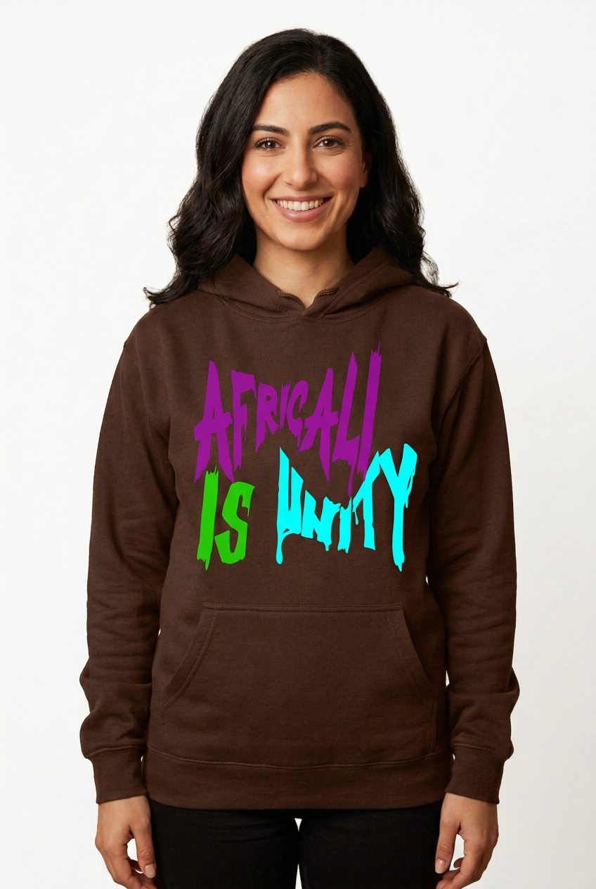 Arab American woman, brown Africali Is Unity hoodie