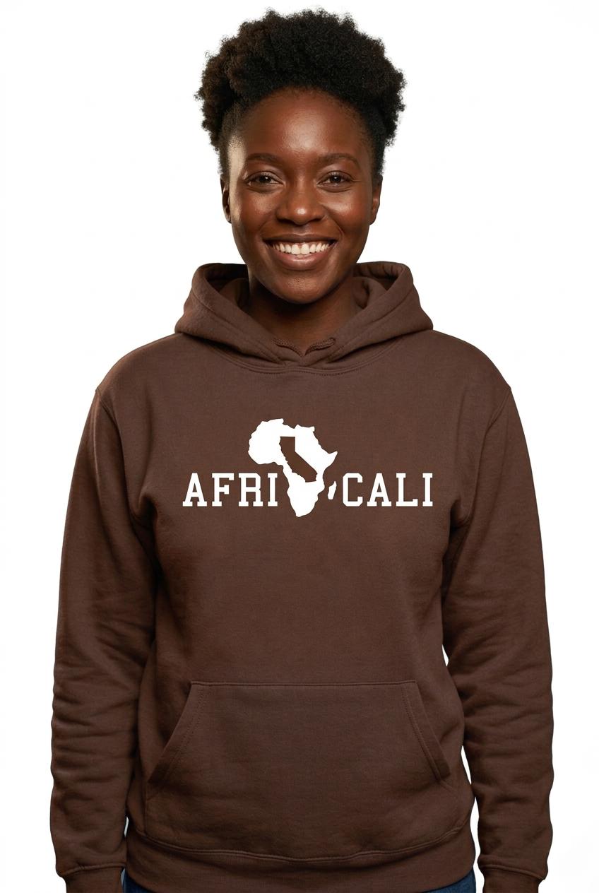 Black African woman, brown Unity hoodie