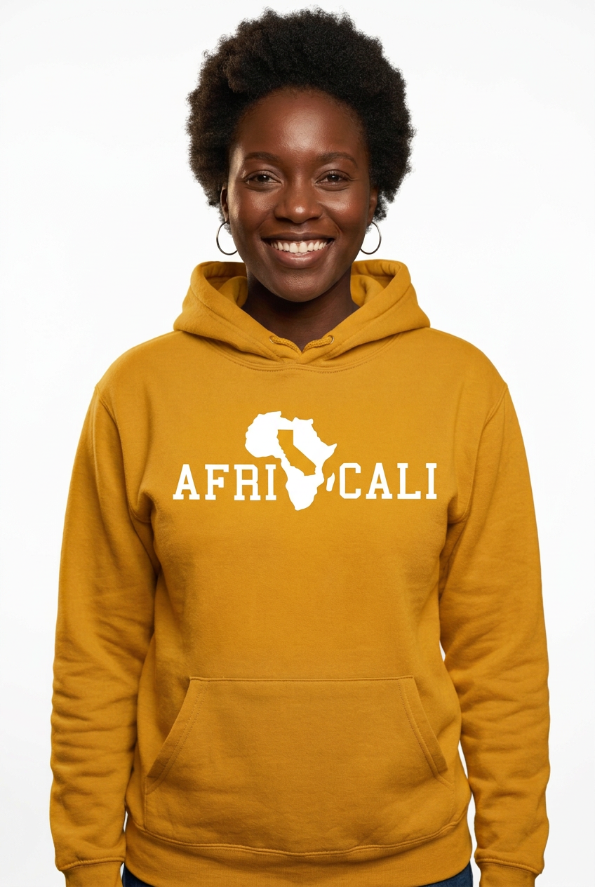Black African woman, gold Unity hoodie
