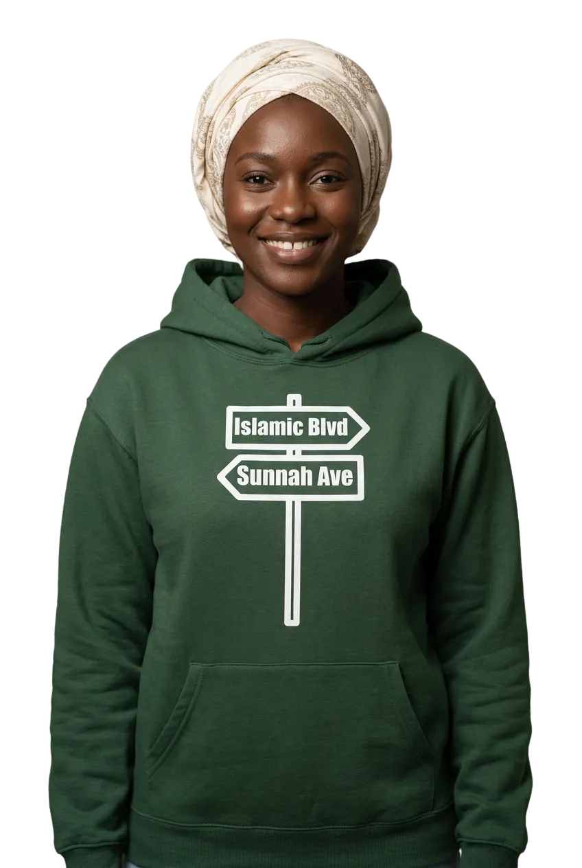 Black African woman, green hoodie and cream headwrap