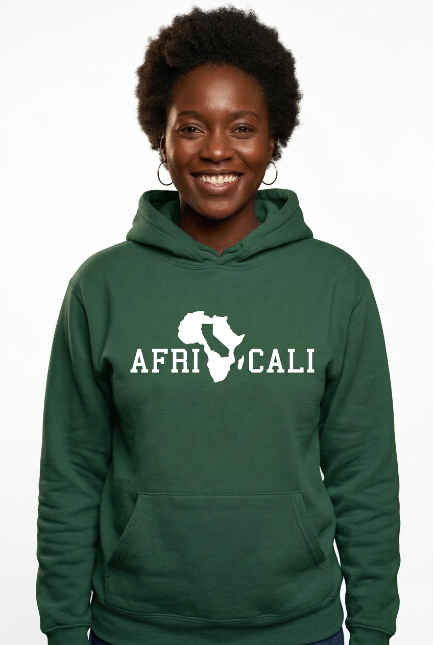 Black African woman, green Unity hoodie