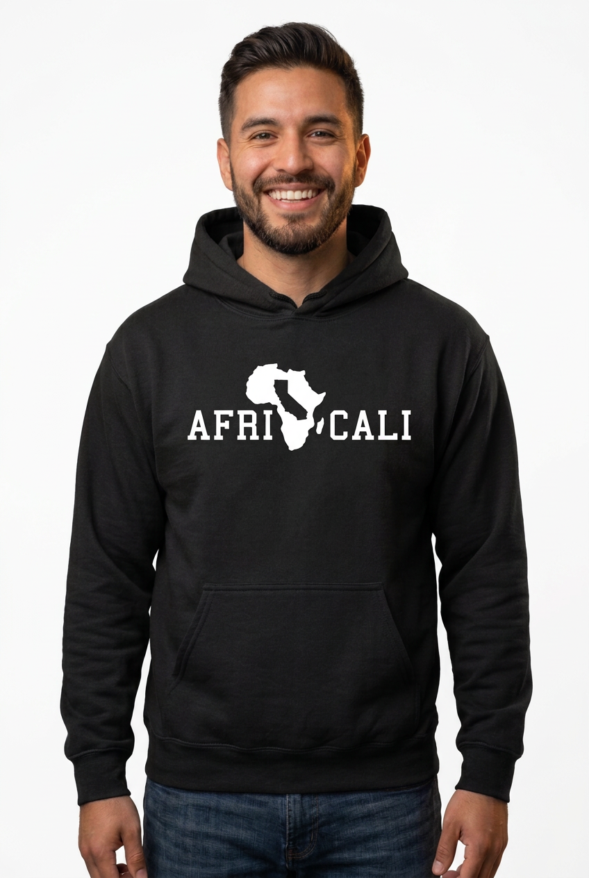 Hispanic American man, black Unity hoodie