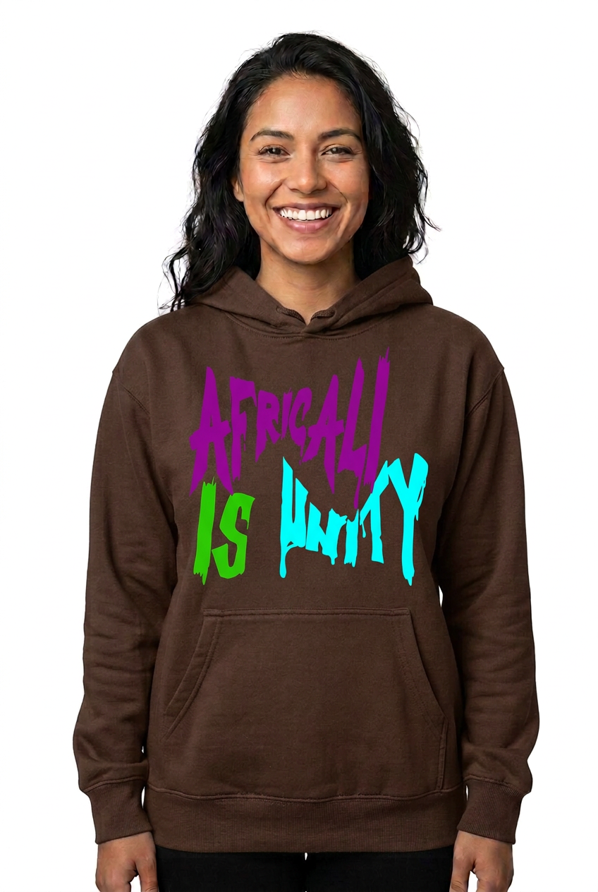 Hispanic American woman, brown Africali Is Unity hoodie