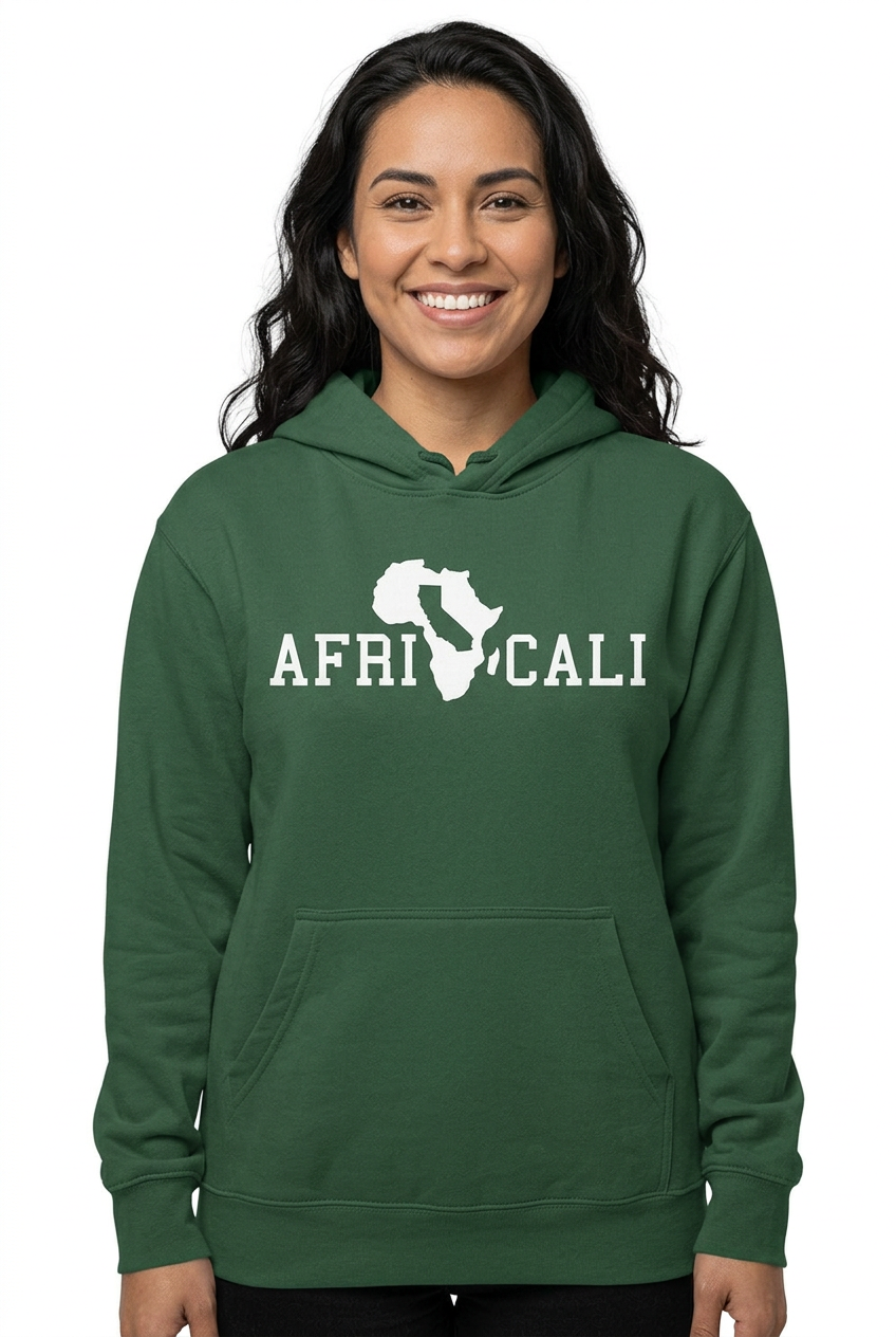 Hispanic American woman, green Unity hoodie