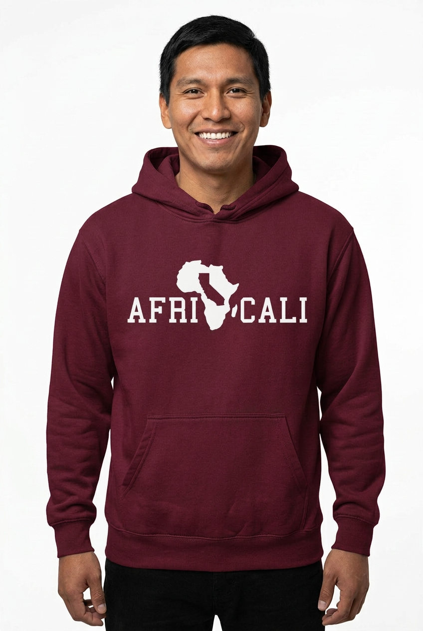 Native American man, maroon burgundy Unity hoodie