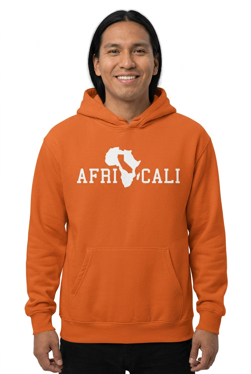 Native American man, orange Unity hoodie