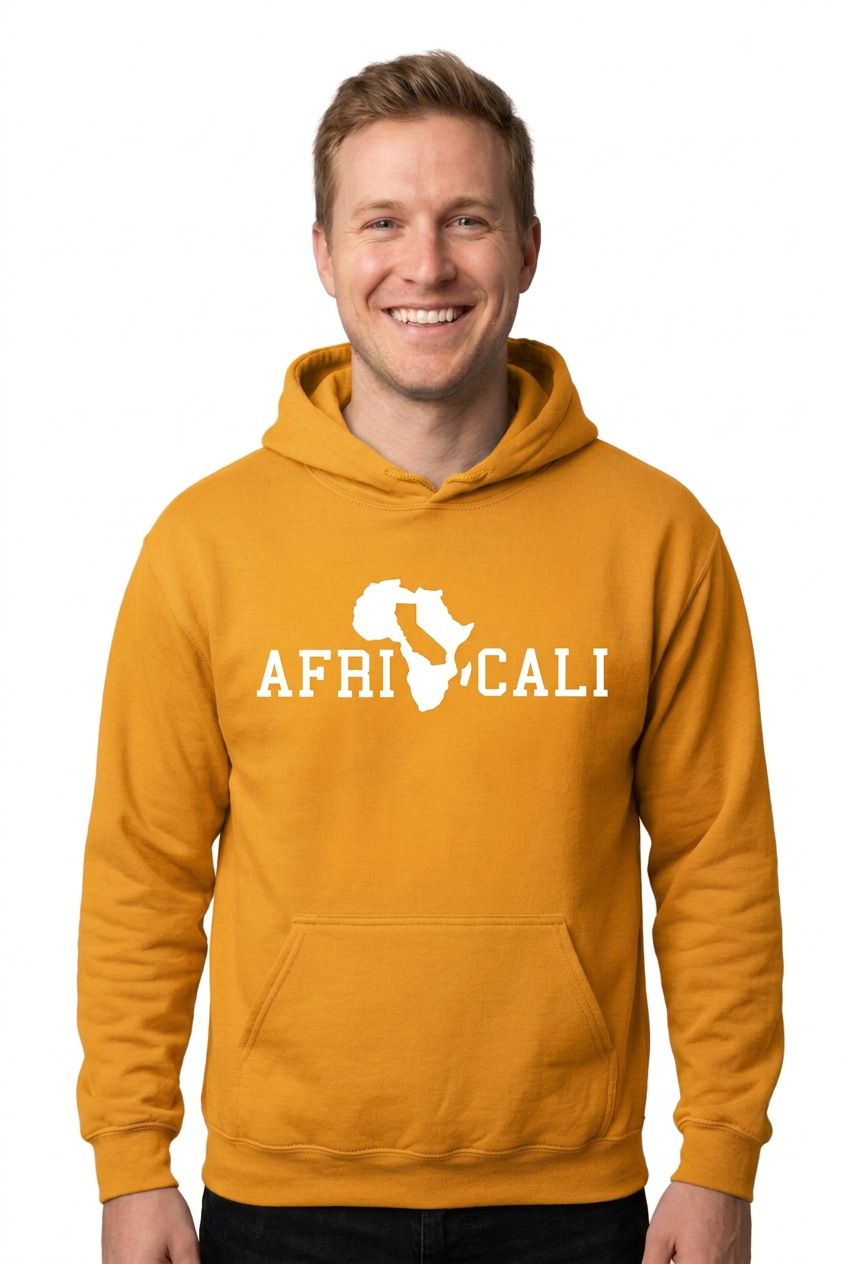 White Caucasian man, gold Unity hoodie