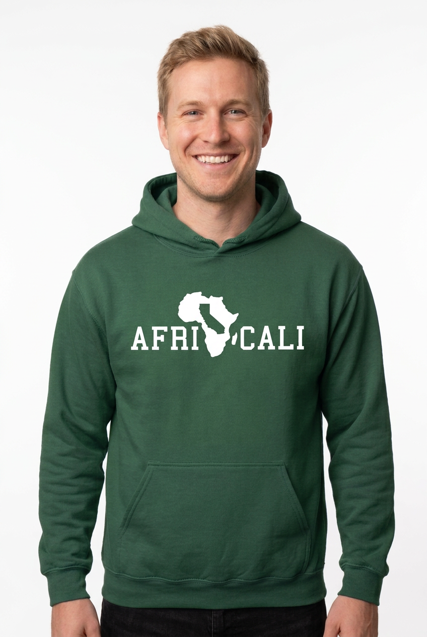 White Caucasian man, green Unity hoodie
