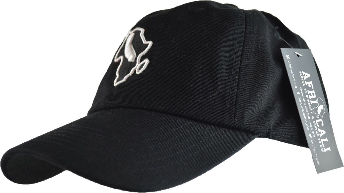 Dad Hat - Black & White Embroidered Design