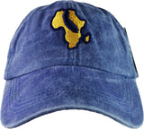 Dad Hat - Navy Distressed & Royal Gold Embroidered Design