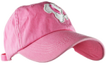 Dad Hat - Pink Distressed & White/Pink Embroidered Design